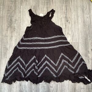 Free People Intimately Label Black w/White Design Night Gown Sz SX